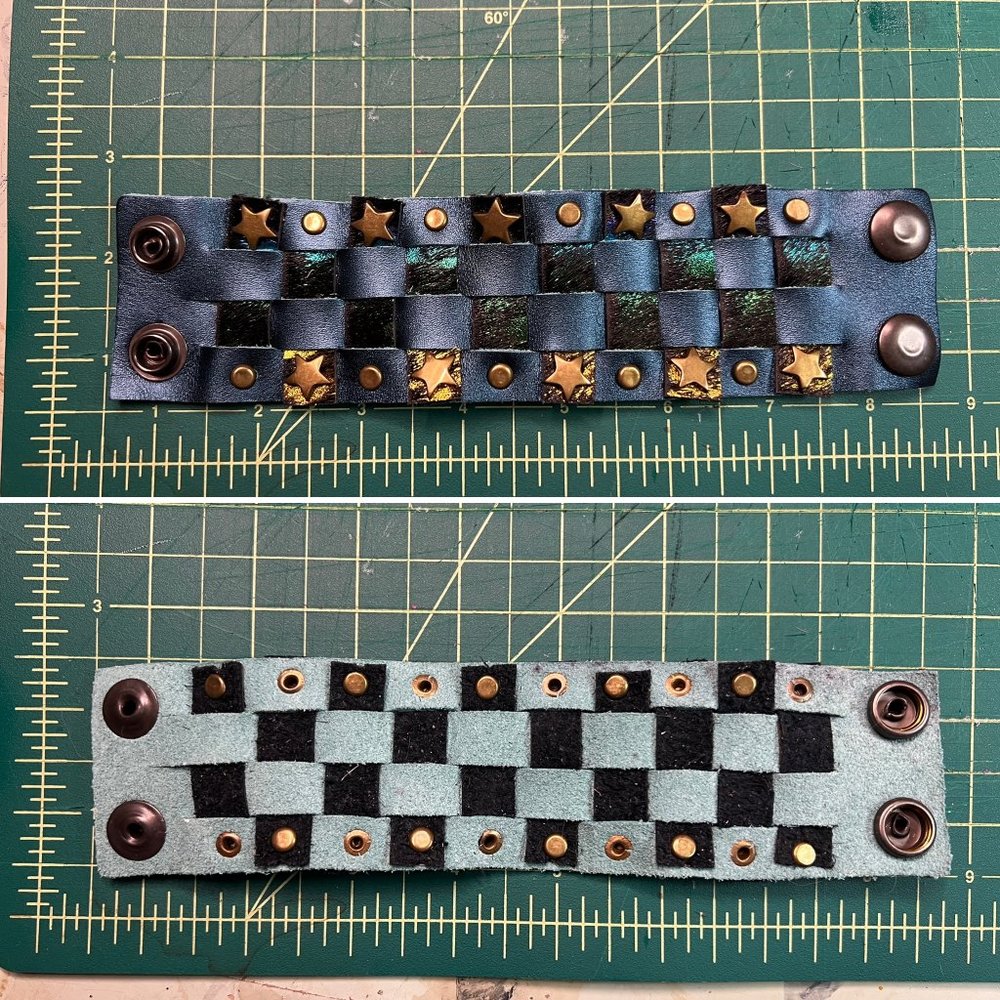 Leather Checkerboard Cuff Turquoise Stars Like Dolls Kill Hot Topic